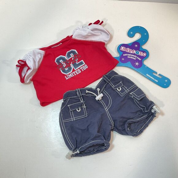 Build a Bear Limited Too Beach Top Swim Surf Shorts Teddy Clothes Outfit Bow - Picture 1 of 8